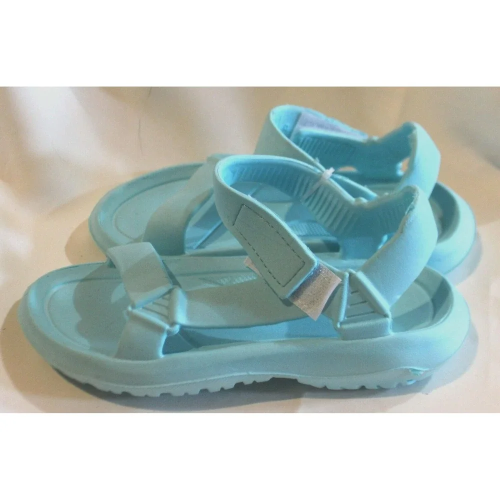 bobbie & brooks  Strappy Rubber Sandals Ceramic Blue Womens 5-6 NWT